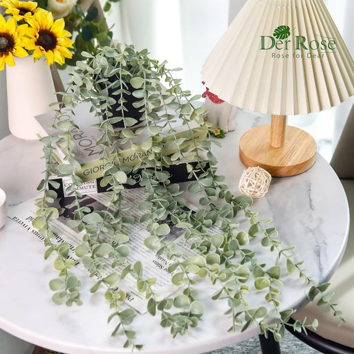 24" Fake Hanging Eucalyptus Plant for Bathroom Wall Art Decor