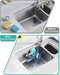 Multifunctional Sponge Holder with Unique M-Shaped, 2 Installation Methods Kitchen Sink Caddy Organizer, Rustproof Stainless Steel Kitchen Organizers and Storage Essentials - Black