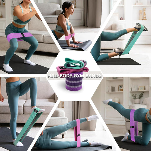 Exercise Bands, 3 Levels Fabric Resistance Bands for Working Out, Workout Bands Resistance for Women & Men, Multi-Colore
