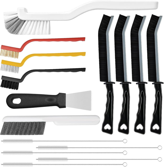 Crevice Cleaning Brush, Multifunctional Grout Brush and Straw Brush, 15 Pcs