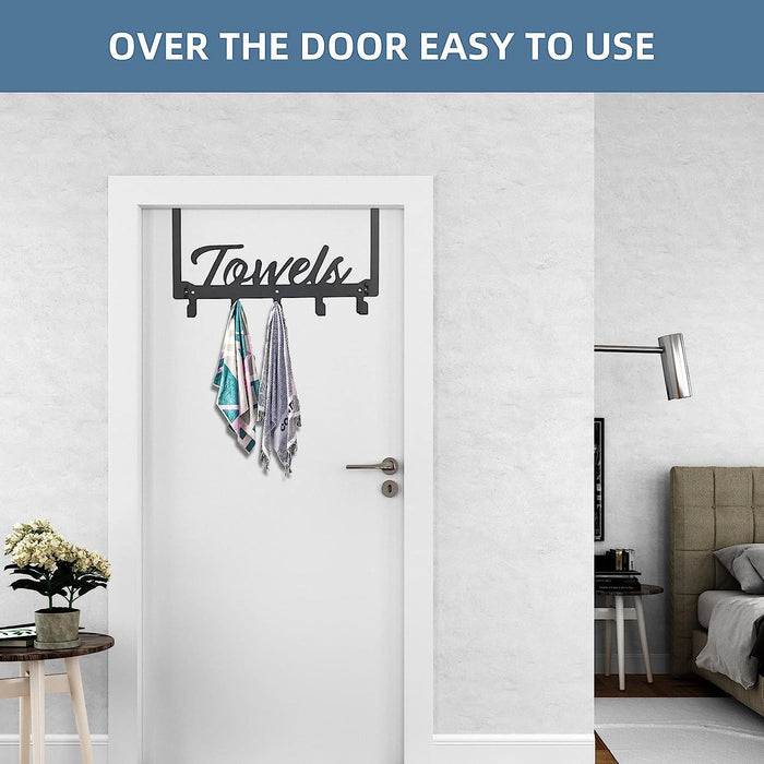 Over The Door Hooks, Towel Rack Towel Hooks for Bathroom, Towel Holder for Hanging Heavy Duty, Door Rack Over Door Hange