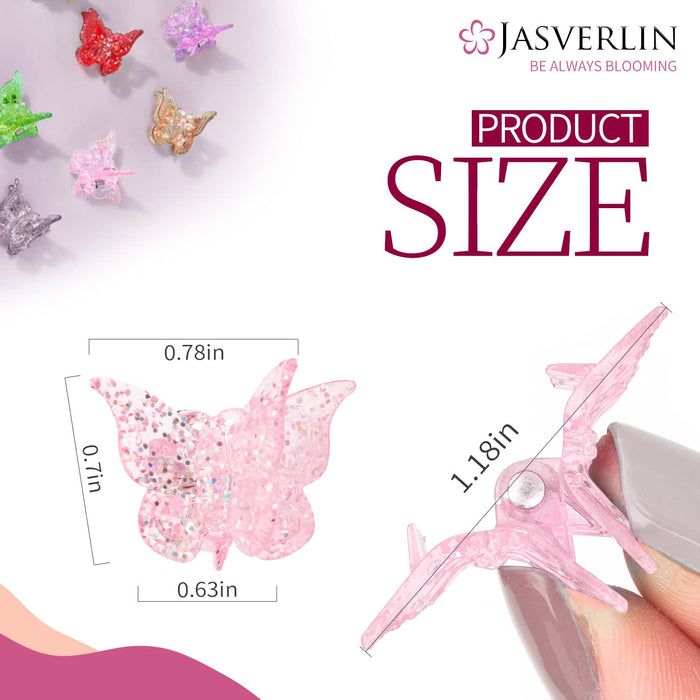 Glitter Butterfly Hair Claw Clips, Y2K Hair Accessories 50 Pcs