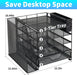 5-Tier Desk File Organizer with Drawer & Pen Holder (Black)