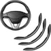3pcs Carbon Fiber Anti-Skid Steering Wheel Cover, Waterproof & Segmented Butterfly Design, Universal 99% Vehicle Wheel C