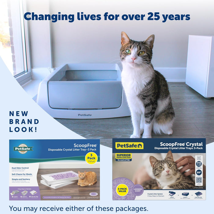 ScoopFree Disposable Crystal Litter Tray, Lavender Scent, 3 Pack