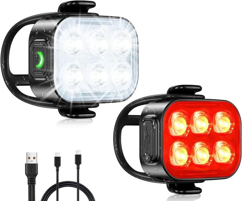Bike Lights for Night Riding, Rechargeable Bike Light Front and Back