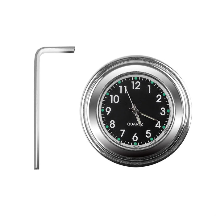 Aluminum Luminous Quartz Watch 22-25Mm Motorcycle Scooter Bicycle Handlebar Mount Clock Time Display Clock Moto Accessories