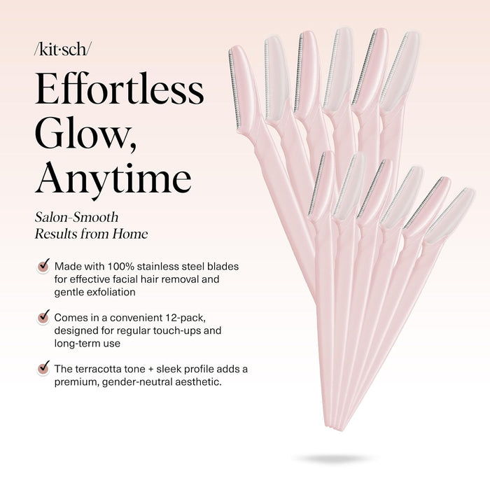 Dermaplane Razor for Women Face – Blush, 12 pcs