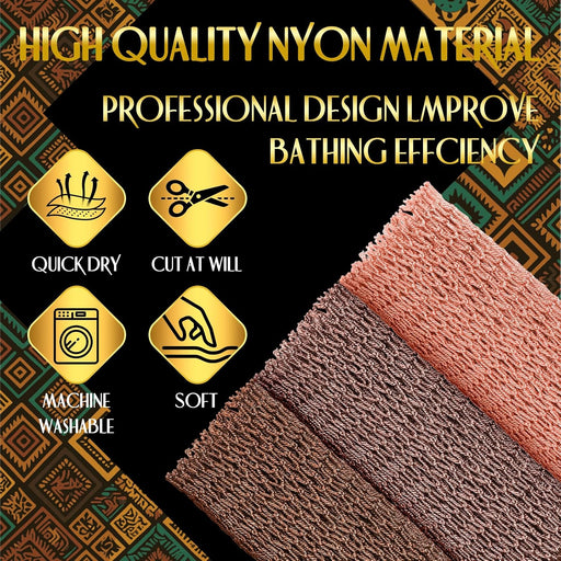 3 Pack African Net Sponge Authentic Rosewood Exfoliating Washcloth