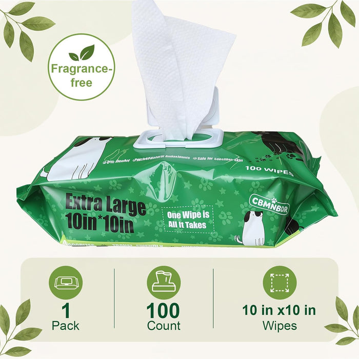Jumbo Dog Wipes for Paws and Butt(10"x10", 400 Count), Pet Wipes for Cats