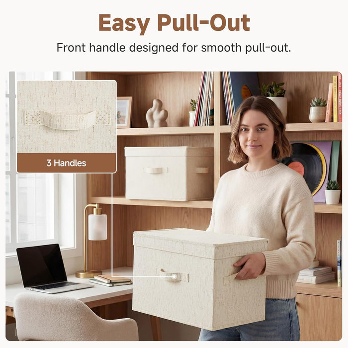 Fabric Storage Bins with Lids, Closet Storage Bins