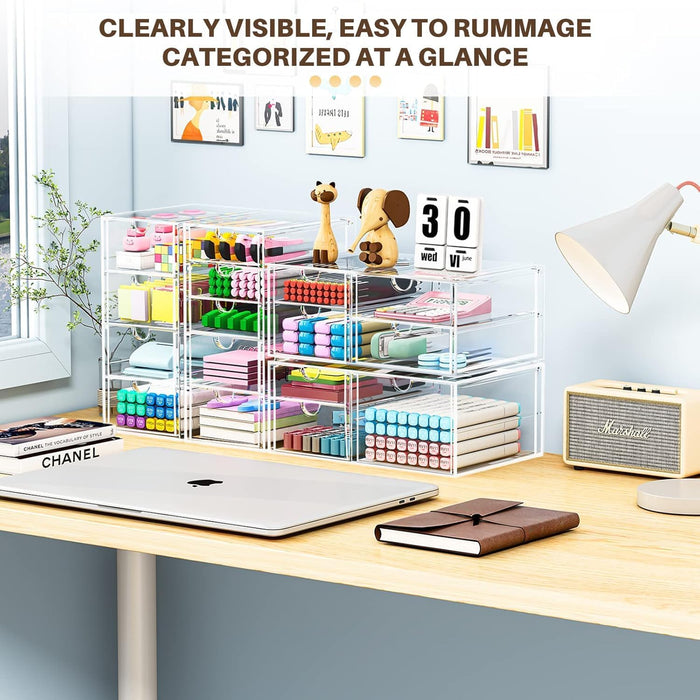 Acrylic16-Drawer Storage & Makeup Organizer for Desk