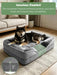 Orthopedic Dog Bed with Sides - Dog Sofa Beds for Medium Dogs, Supportive Foam Pet Couch Bed with Washable Removable Cover, Waterproof Lining and Non-Slip Bottom, Grey - M