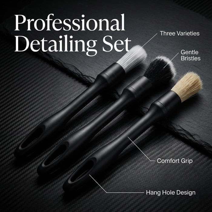 Car Detailing Kit 15PCS, Boar Hair Brushes,160g Gel, Swivel Glass Tool