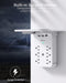 Wall Outlet Extender with Surge Protector, 6 AC Outlets, with Shelf