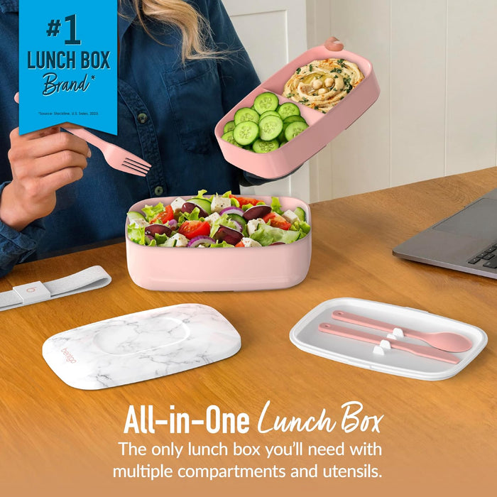 Classic Stackable 3-Compartment Adult Bento-Style Lunch Box