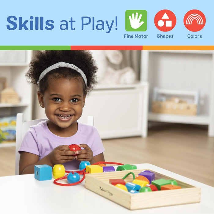 Melissa & Doug Primary Lacing Beads 33-Piece Montessori Toy Set