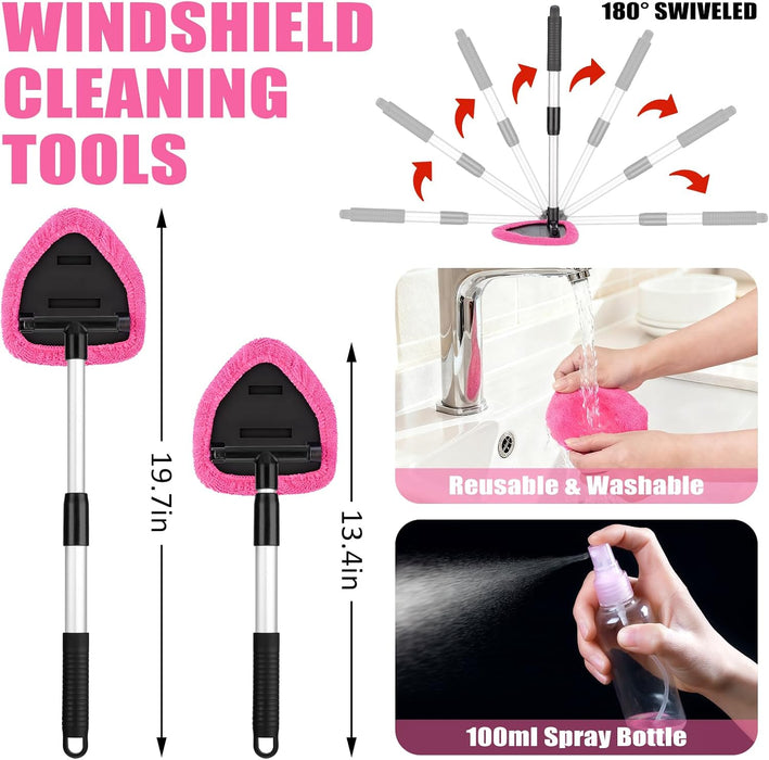 Windshield Cleaner Tool, 17Pcs Car Interior Detailing Kit, Detailing Brush, Towels, Duster, Car Cleaning Kit Interior fo