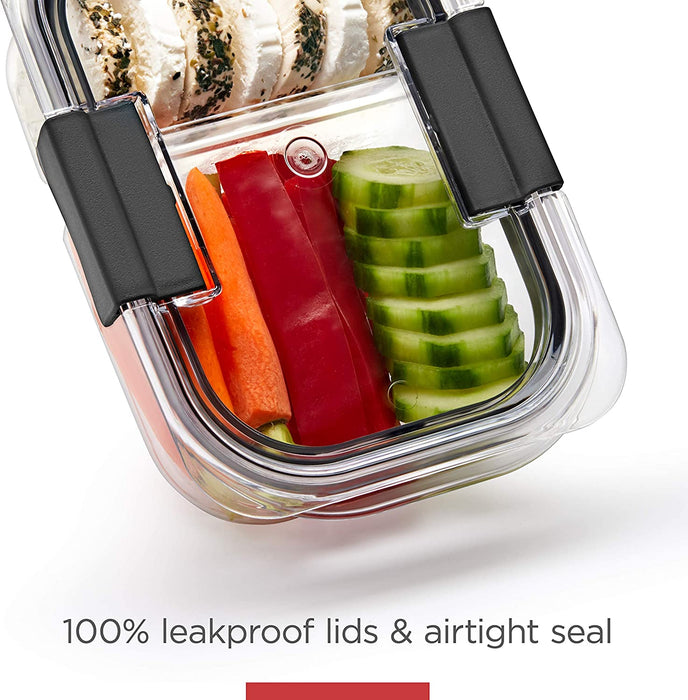 Brilliance Meal Prep Containers, 2-Compartment Food Storage Containers, 2.85 Cup, 5-Pack, BPA-Free, Clear/Grey