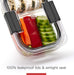 Brilliance Meal Prep Containers, 2-Compartment Food Storage Containers, 2.85 Cup, 5-Pack, BPA-Free, Clear/Grey