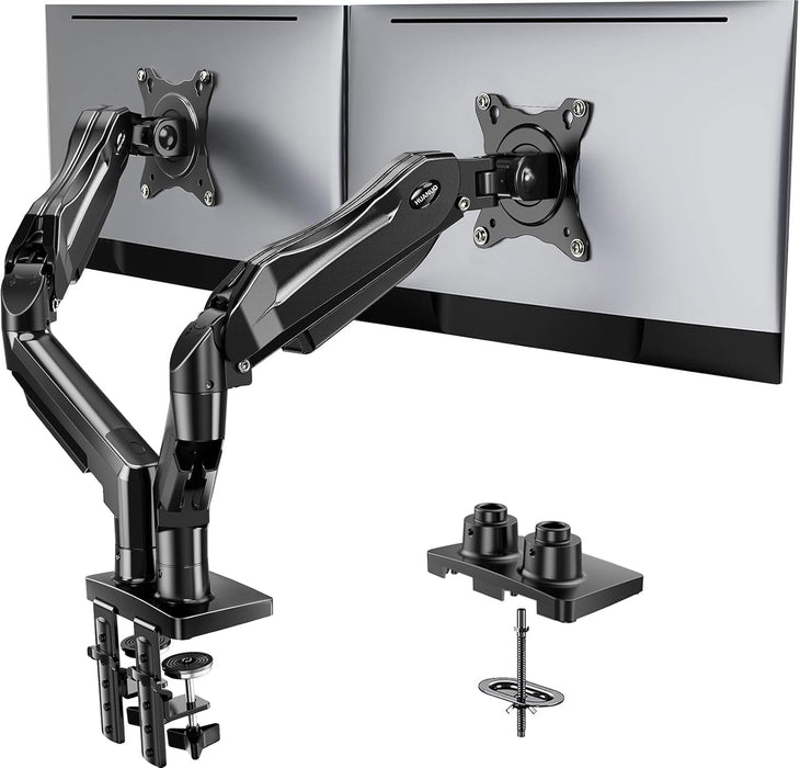 FlowLift™ Dual Monitor Stand, Fully Adjustable Gaming Monitor Desk Mount for 13–32″ Computer Screens, Full Motion VESA 7