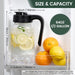 Mason Jar Pitcher, 64 oz (2 quart), Glass Pitcher with Lid