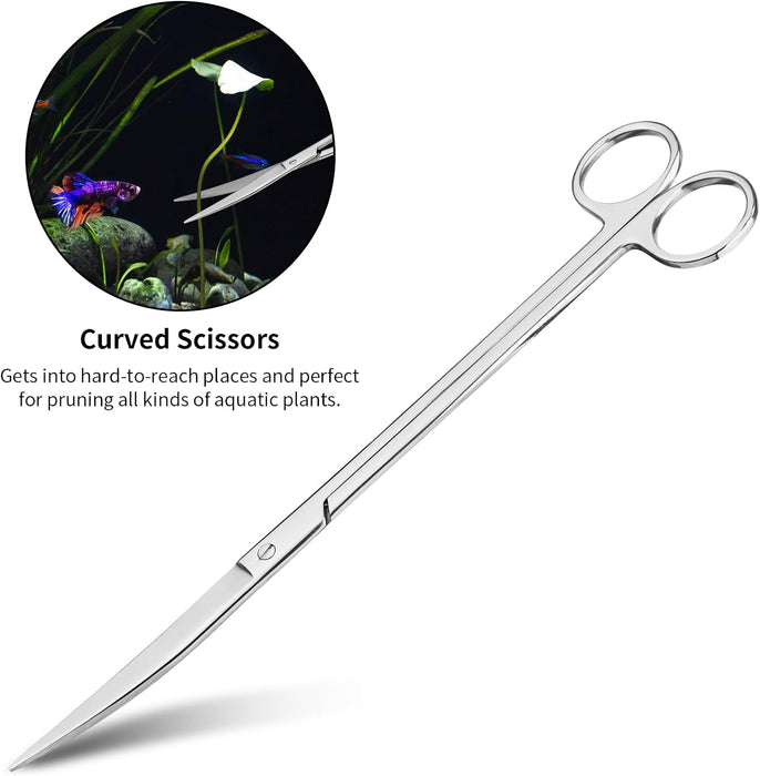 4PCS Aquascape Tool Aquarium Kit with Tweezers Scissors Scraper
