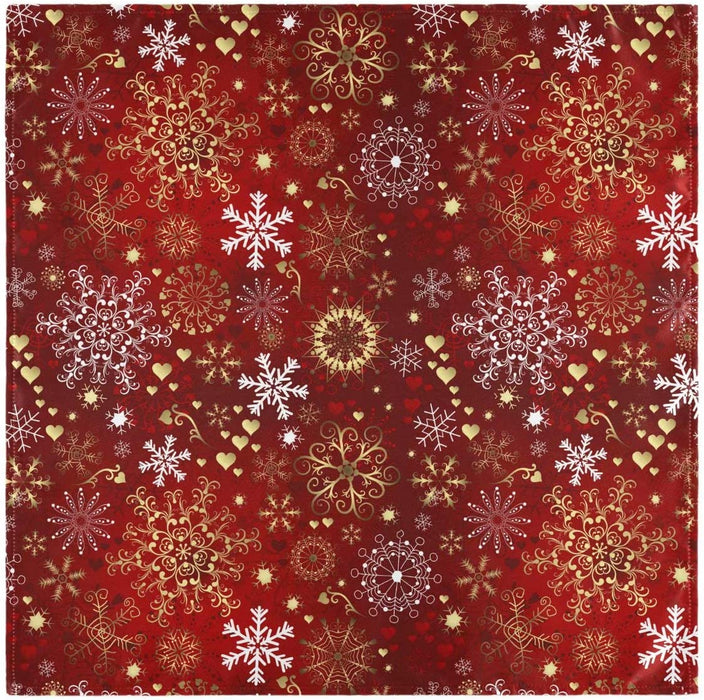 Pfrewn Christmas Snowflake Red Cloth Napkins Set of 6 Xmas Snowman Winter Dinner Napkins Solid Washable Reusable Polyester Table Napkins Oversized 20"X20" with Hemmed Edges for Home Weeding Decoration