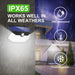 Solar Lights Outdoor 120 LED with 3 Lighting Modes, Motion Sensor Wall Lights,IP65 Waterproof Solar Powered for Garden Patio Yard (Back Button 2Packs, Black Shell-Daylight White)