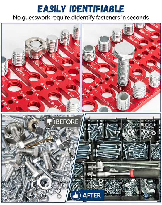 57 Nut and Bolt Thread Checker with 21 Standard &17 Metric &19 Drill Gauges