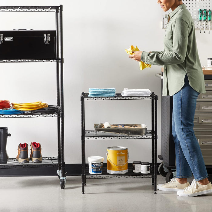 3-Shelf Adjustable Heavy Duty Steel Wire Rack Storage Shelving Organizer with Storage Space, Versatility and Ease of Use