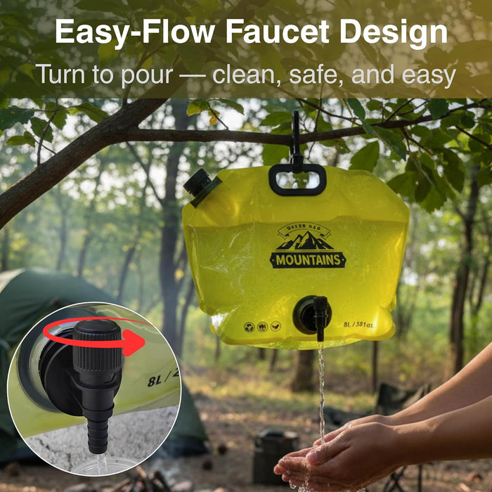 Camping Water Container 2 Gallon Collapsible Water Jug with Spout - Reusable Plastic Flasks, Foldable Empty Gallon Jug for Water Storage, Water Bag for Outdoor Hiking Emergency Prep (1 Pack)