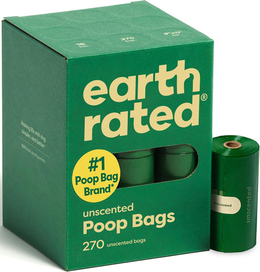 Dog Poop Bags on Refill Rolls, 270 Bags, Unscented