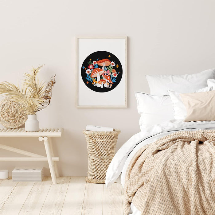 Mushroom Embroidery Kit for Beginners, DIY Adults Needlepoint