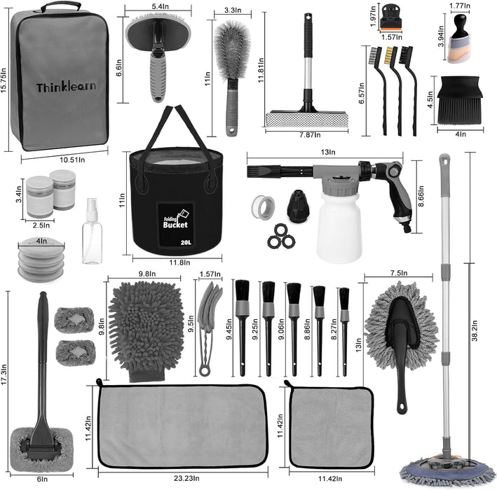 Car Detailing Kit with Foam Gun, Car Wash Mop for Deep Cleaning