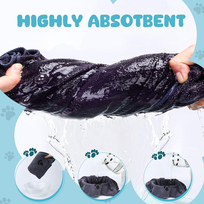 2 Pack Microfiber Dog Towels for Drying Dogs, Super Absorbent and Soft