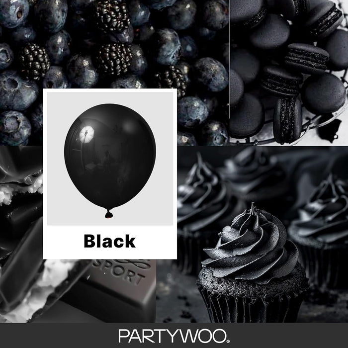 Black Balloons 140pcs Different Sizes of 18 12 10 5 Inch