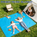Beach Blanket Sandproof Waterproof, Extra Large Beach Mat w/Stakes, Oversized & Compact Sand Free, Quick Drying Pocket P