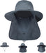 Sun Hat Bucket Hats for Men Women,Outdoor Wide Brim Fishing Hat with Detachable Face Cover & Neck Flap UV Protection