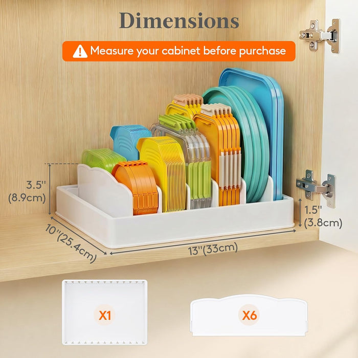 Kitchen Cabinet Organizer for Food Contanier Lid with 7 Sections