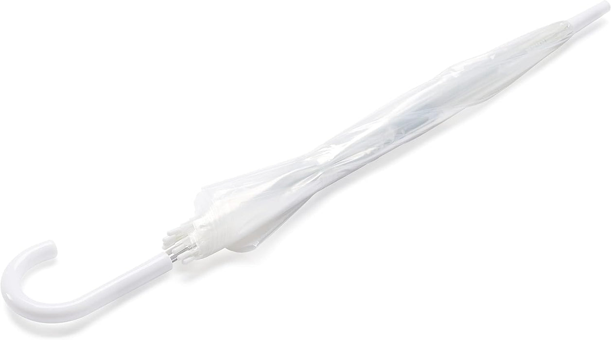 Clear Umbrella for Rain, Round Bubble Umbrella for Wedding, With Wide Coverage (35" Canopy Diameter), Auto Open, Strong Fiberglass Frame, Steel Shaft, Spoke Protectors for Safety