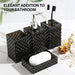 Black Bathroom Accessories Set, 4 Pack Matte Black Bath Accessory Sets Complete, Acrylic Soap Dispenser and Toothbrush Holder Set for Bathroom Counter Sink, Modern Bathroom Decor