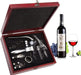 Wine Opener,Wine Bottle Opener, Wine Accessories Areator Wine Opener Kit, Red wine Corkscrew Set with Wood Case,Wine Gif