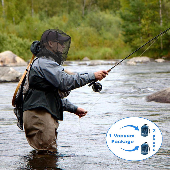 Mosquito Head Net for Insects 2 Pack, Fly & Bug Protection
