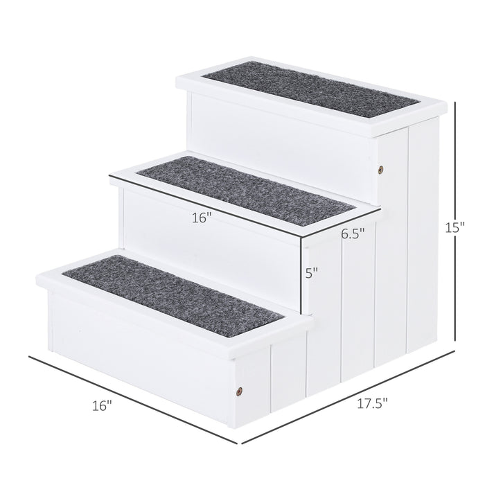 Three-Step Carpeted Pet Stairs
