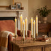 Flameless Taper Candles LED Battery Operated Remote Timer Ivory