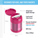 FUNTAINER Kids Food Jar with Spoon, 10oz, Pink