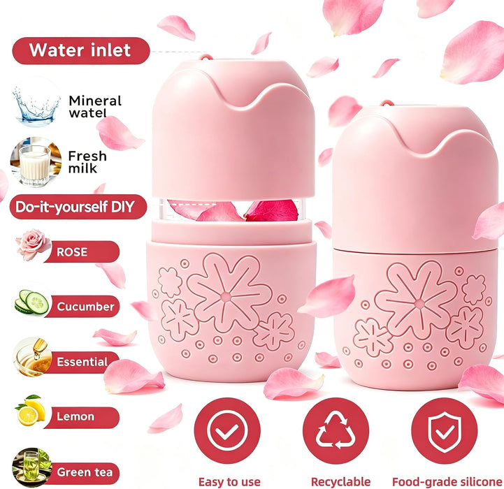 Skincare Tools Set with Face Cleansing Brush, Ice Face Roller & Gua Sha Set