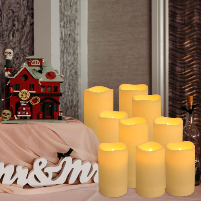 Set of 24 Waterproof Outdoor Flameless Candles, LED Candles with 4 Remote and Timer,(H 4" 5" 6" x D 2.2"),for Christmas,