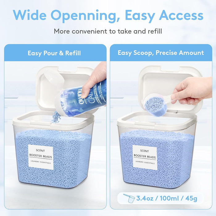 Laundry Pods Container with Pop-up Lid, 0.72+0.5 gal, 3 Pcs